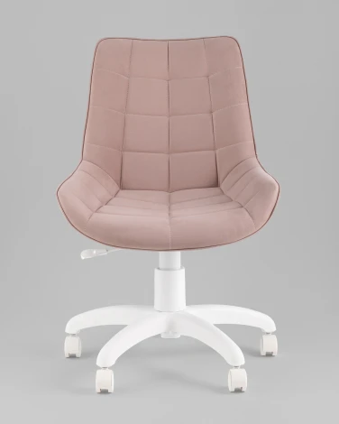 Кресло офисное Флекс велюр пыльно-розовый, пластик белый TopChairs УТ000043343