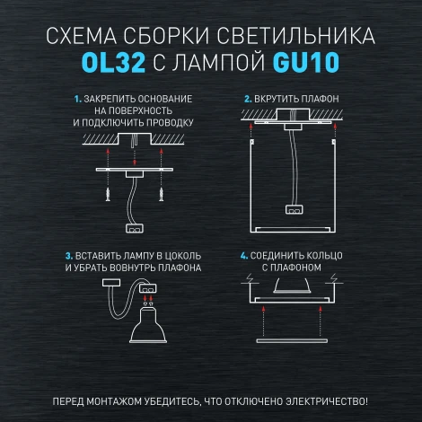 Точечный светильник ЭРА OL32 BK (220V)