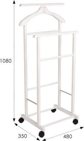 Вешалка костюмная на колесах В 22Н белый от фабрики Mebelik