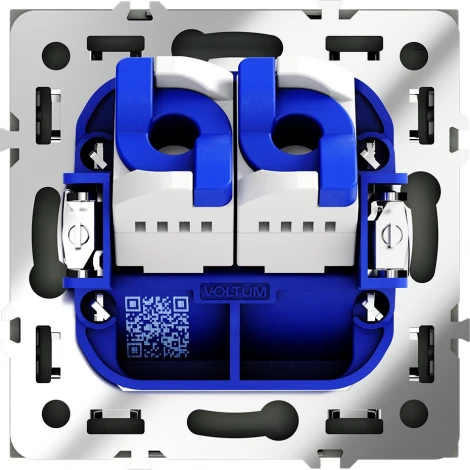 Розетка двойная Ethernet RJ-45 (графит) Voltum S70 VLS060207