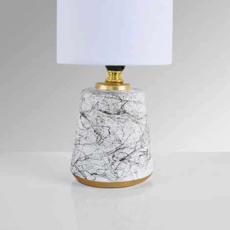 Настольная лампа Lumion Giata 8169/1T белый/серый керамика/текстиль E14 1*40W 220V (выключатель, круглые)