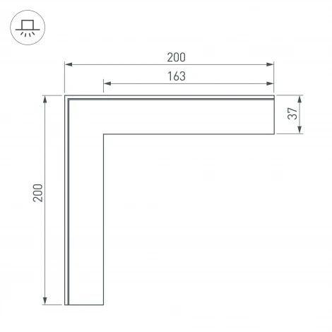 Угол SL-LINIA45-FANTOM внешний (Металл) 030105 Arlight