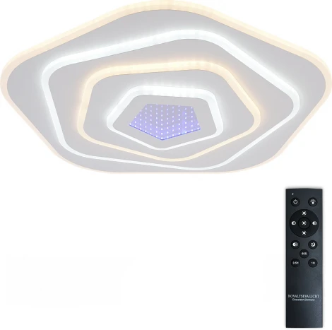 Потолочная люстра светодиодная с пультом ДУ 75W, белый, LED Natali Kovaltseva Palace LED LAMPS 81111/4C (регулировка яркости, 220V)
