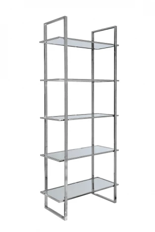 47ED-00400 Стеллаж прозр.стекло/хром 81*40*200см Garda Decor