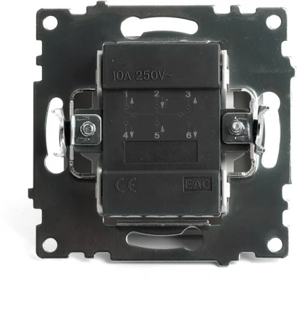 Переключатель двухклавишный (золото) Stekker Катрин 49220