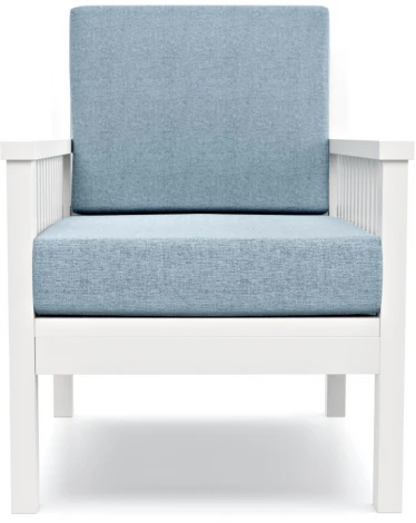 Кресло Arsko Норман белая эмаль голубая рогожка