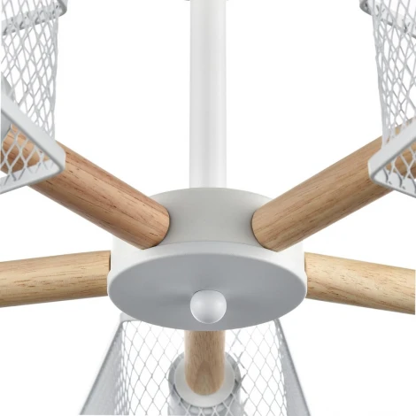 Потолочная люстра на штанге Lumion Irma 8246/5C белый, металл/дерево Е27 5*60W 220V