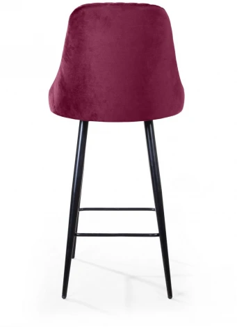Стул барный Top Concept William, бархат красный 16/ черный конус