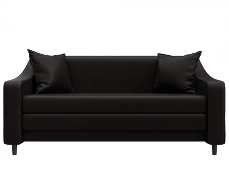 Диван прямой Лига-071 (ЛДСП,Брус,Фанера/Дерево/Экокожа/Коричневый) Лига Диванов 129770