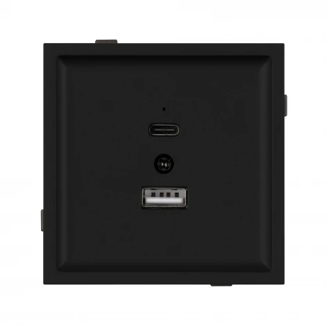 Механизм USB розетки SCT-TENDO-MUAC-SFPL-BK (5V, 3A, QC3) (Arlight, Матовый черный) 054536