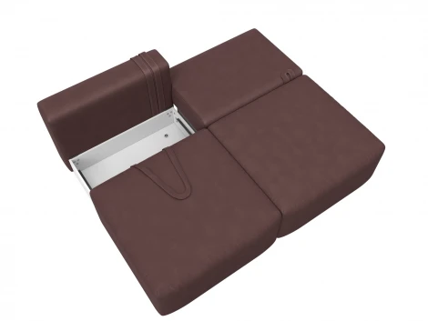 Диван прямой модульный Лига-060 НПБ (ЛДСП,Брус,Фанера/Пластик/Замша/Бордовый) Лига Диванов 129465