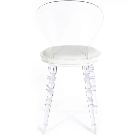 Стул Babel белый с прозрачными ножками