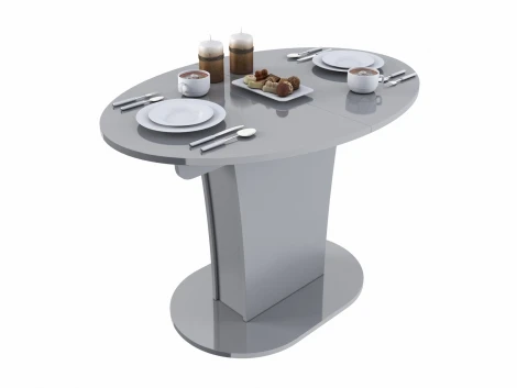 Стол раскладной TURIN-5 (Овальный) Серый Глянец от фабрики Слайн