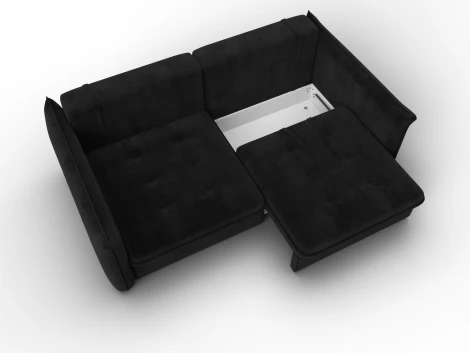 Диван прямой Лига-100 НПБ (ДСП,Фанера/Пластик/Велюр/Черный) Лига Диванов 133652