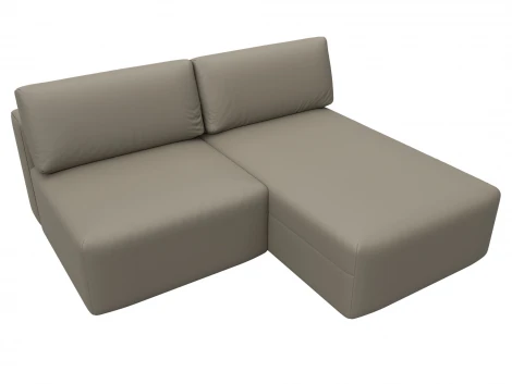 Диван угловой модульный Лига-060 НПБ угол универсальный (ЛДСП,Брус,Фанера/Пластик/Экокожа/Бежевый) Лига Диванов 130060