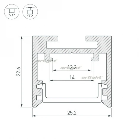 Профиль SL-LINE-2522-2500 BLACK (Алюминий) 033737 Arlight SL-LINE
