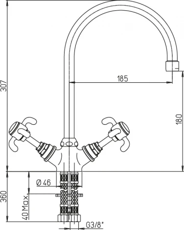 Смеситель Paini Ornellaia 87CR572KM для кухонной мойки