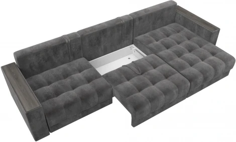 Диван угловой с декором Лига-049 НПБ Лонг Лига Диванов (Велюр) арт.128312