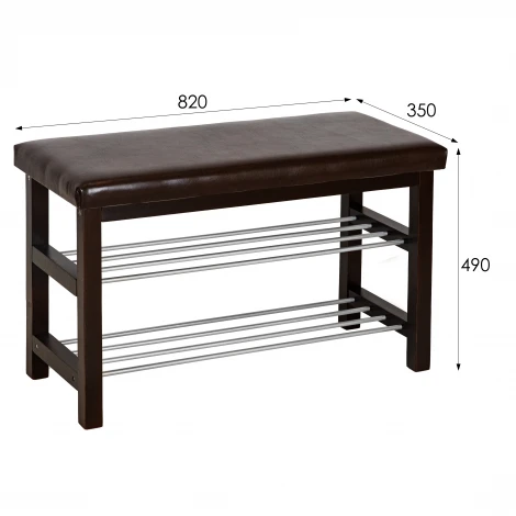 Банкетка BeautyStyle 4 темно-коричневый/экокожа коричневый Mebelik 002210