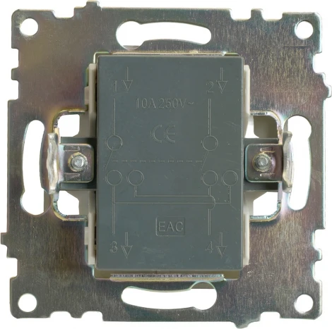 Переключатель одноклавишный перекрестный (графит) Stekker Катрин 49416