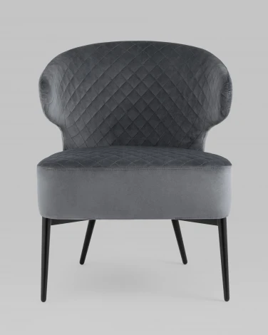 Кресло Stool Group лаунж Royal велюр тёмно-серый УТ000035298