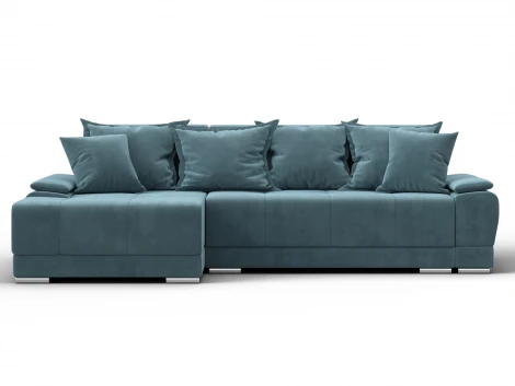 Диван угловой Лига-119 угол левый (ДСП,Брус,Фанера,ЛДС,Велюр/Бирюзовый) Лига Диванов 137090L