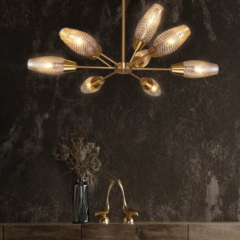 Потолочная люстра на штанге Eurosvet Thalia 60140/9 золото (220V)