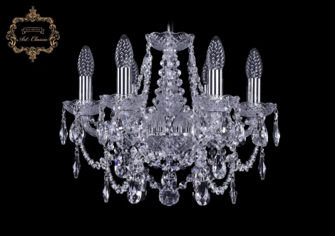 Подвесная люстра Art Classic 11.25 11.25.6.141.Cr.Sp (220V, хрусталь, на цепи, подсвечник, свеча)