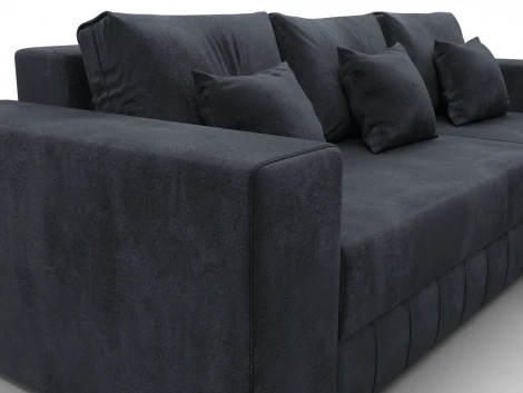 Диван угловой Лига-076 угол универсальный (ДСП/Пластик/Велюр/Темно-серый) Лига Диванов 129850