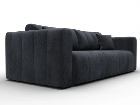 Диван прямой Лига-062 НПБ (ДСП,Фанера,ХДФ/Пластик/Велюр/Темно-серый) Лига Диванов 130279