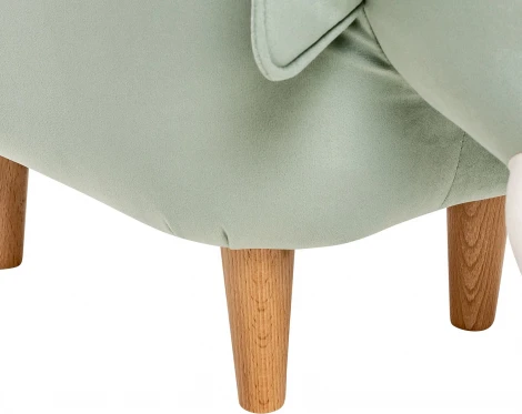 Пуф Leset Slon COMBI (Фанера,Массив дерева,Велюр/Бирюзовый,Белый) арт.2500000127823