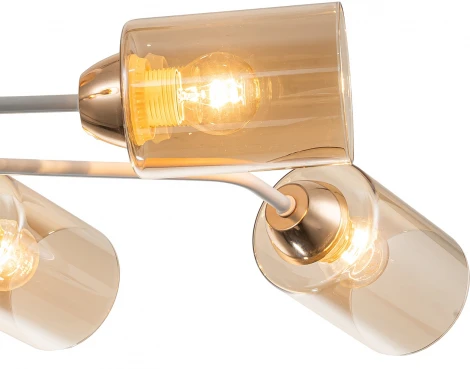 Потолочная люстра на штанге Escada Vertigo 1131/6P White/Gold 6x60Вт E27, металл/стекло, белый/золото (220V)