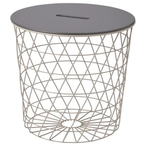 КВИСТБРУ Столик с отделениями д/хранения, серо-бежевый, темно-серый