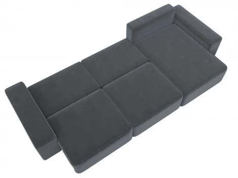 Диван угловой Лига-074 угол универсальный (ДСП/Пластик/Велюр/Серый) Лига Диванов 129863