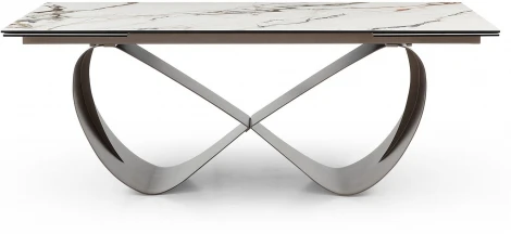 Стол ESF DT9305CI (200-300) белый керамика KL-188/золотая пудра/Керамика,Металл