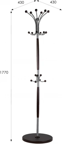 Вешалка напольная Д 1 металлик/ венге от фабрики Mebelik