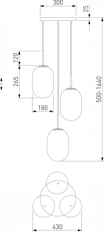 Подвесной светильник Eurosvet Loona 60161/3 латунь (220V, на проводе)