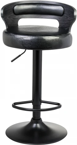 Стул барный DOBRIN FRED BLACK (чёрное дерево, чёрный) 1018_BlackBase-LMZ BLACK, цвет сиденья черный, каркаса черное основания черный