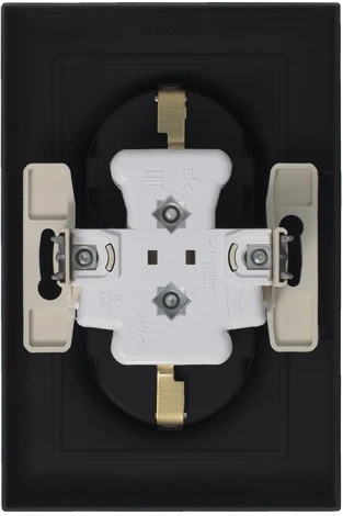 Розетка встраиваемая двойная с заземлением (карбон) Systeme Electric AtlasDesign ATN001024