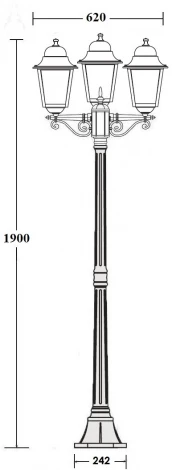 Наземный фонарь Oasis Light QUADRO L 79908LB Bl (220V, фонарь, IP44)