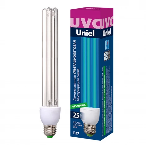 Лампочка люминесцентная цилиндр белая E27 25W Uniel ESL-PLD-25/UVCB/E27/CL