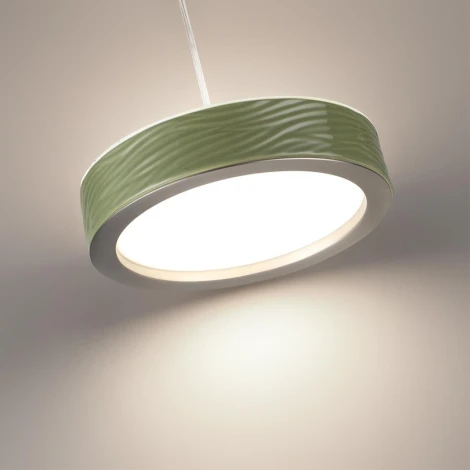 Подвесной светильник Odeon Light Riviera 5451/32LA зеленый/никель/металл/керамика/хрусталь/акрил LED x 32W 2000К/3000K/4000K/переключ