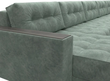 Диван П-образный с декором Лига-049 НПБ Мегалонг Лига Диванов (Велюр) арт.128531