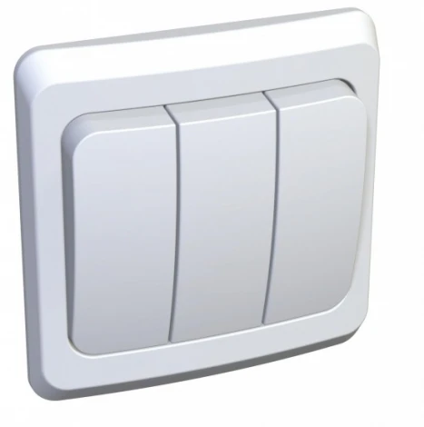 Выключатель встраиваемый трехклавишный (белый) Systeme Electric Этюд BC10-003B