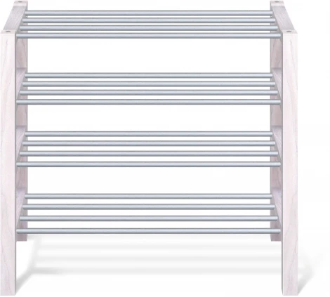 Полка для обуви Альберо SHT-SR9-4 беленый/алюм.металлик Sheffilton 2956816801