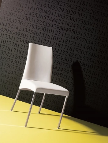 Стул ELIAS 44,43 (G093 Хром/ TR 500 айвори экокожа ) (арт.44.43.G093TR500)