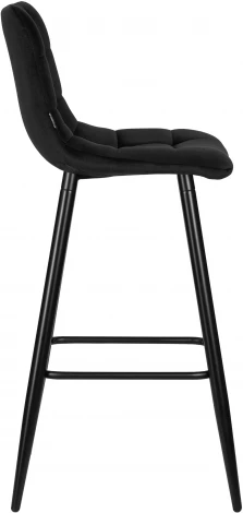 Стул барный Dobrin NICOLE (черные матовые ножки, черный велюр (108-77))