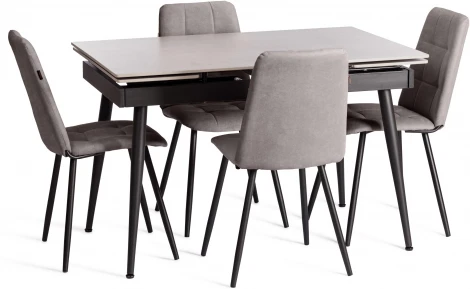 Стул обеденный Asti Tetchair (Флок/Серый,Черный) арт.24807