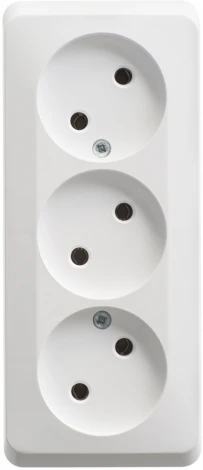 Розетка накладная тройная без заземления (белый) Systeme Electric Etude PA16-009B