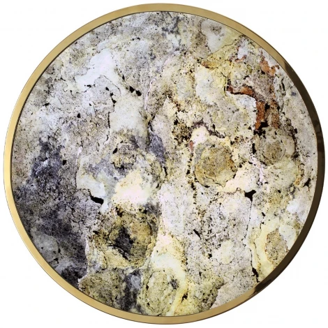 Настенно-потолочный светильник Odeon Light Bergi 5079/50L зол/серо-бежевый/металл/натур.камень/акрил с переключ.цветов.темпер. LED 50W 3000К/4000K/6000K (220V, круглые)